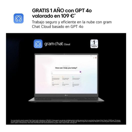 Portátil LG Gram 15Z80T 15,6" AMD Ryzen AI 5 16GB 512GB SSD Windows 11 Antirreflexo Dolby Atmos