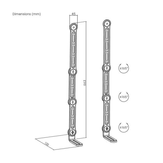 Supporto barra sonora Aisens SPK04U-377 acciaio nero regolabile 15 kg