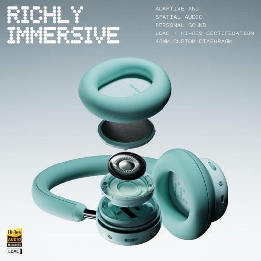 Auricolari CMF by Nothing CMF Pro Wireless e cablati Bluetooth con microfono, colore verde chiaro