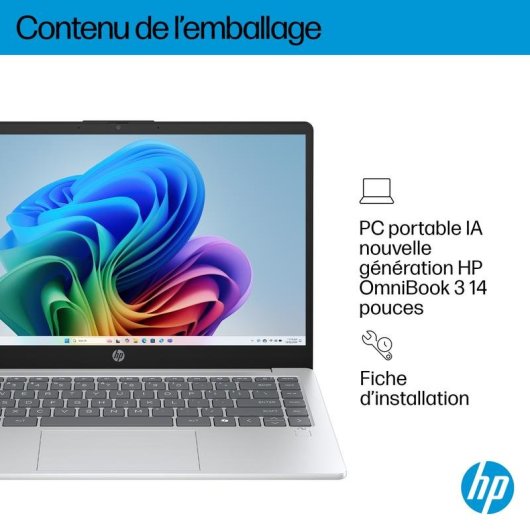 Portable HP OmniBook 3 14-ha0010nf 14" AMD Ryzen AI 7 350 16GB 1TB SSD Copilot+ Wi-Fi 6
