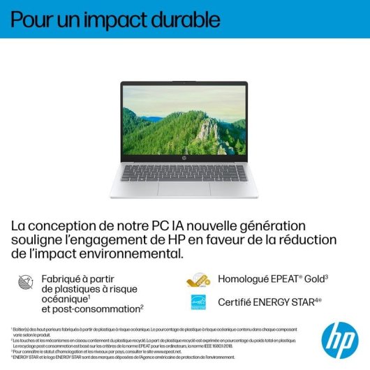 Portable HP OmniBook 3 14-ha0010nf 14" AMD Ryzen AI 7 350 16GB 1TB SSD Copilot+ Wi-Fi 6