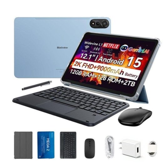 Tablet Blackview Mega 2 4G 12" 8GB 128GB Bleu avec Clavier et Stylus Pen