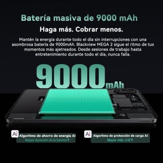 Tablet Blackview Mega 2 4G 12" 6GB 128GB Azul con Teclado y Stylus Pen