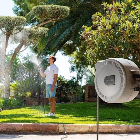 Enrolador de Mangueira Cecotec HydroShell 10 Portátil com SlowReturn e Pistola 8 funções