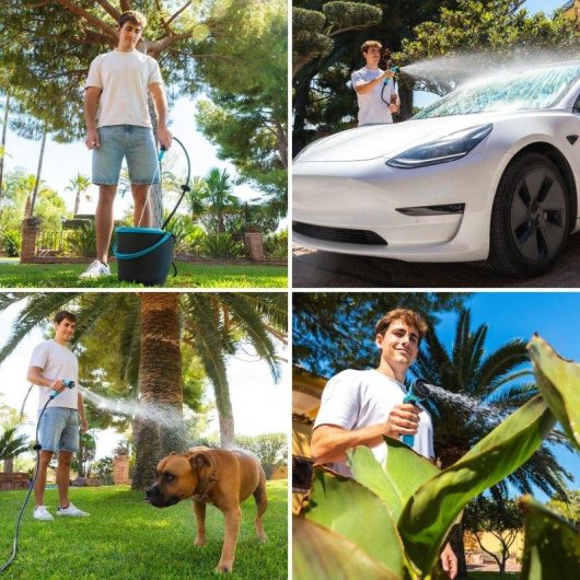 Enrolador de Mangueira Cecotec HydroShell 10 Portátil com SlowReturn e Pistola 8 funções