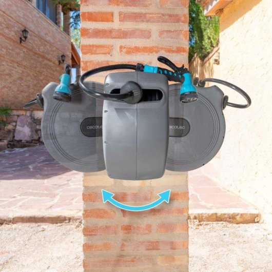 Enrolador de Mangueira Cecotec HydroShell 10 Portátil com SlowReturn e Pistola 8 funções