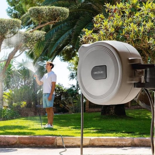 Carretel de Mangueira Cecotec HydroShell 30 portátil 30m SlowReturn 8 funções