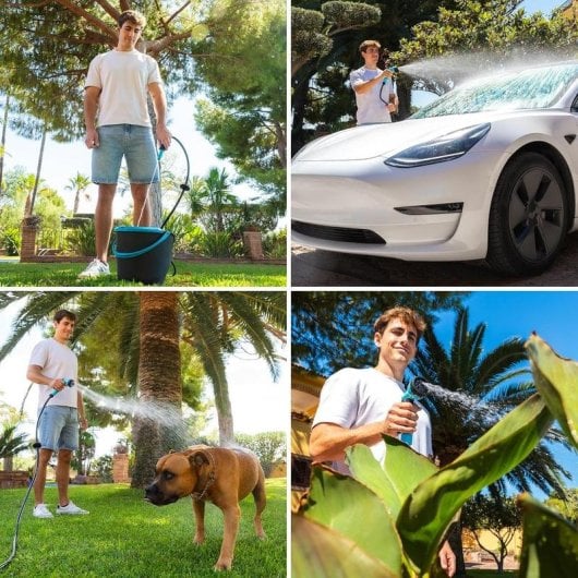 Carretel de Mangueira Cecotec HydroShell 30 portátil 30m SlowReturn 8 funções