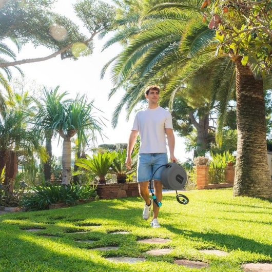 Carretel de Mangueira Cecotec HydroShell 20 Cinzento 20m SlowReturn portátil ergonómico