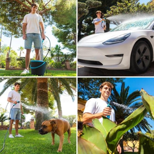 Carretel de Mangueira Cecotec HydroShell 20 Cinzento 20m SlowReturn portátil ergonómico