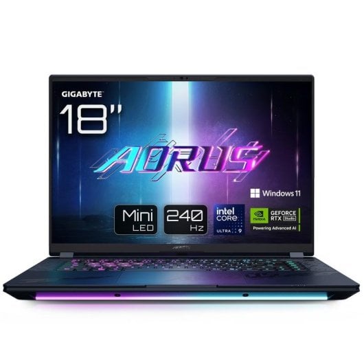 Portátil Gigabyte AORUS MASTER 18 BZHC6FRD45SP 18" Intel Core Ultra 9 275HX 64GB 2TB SSD RTX 5090 24GB W11Pro RGB