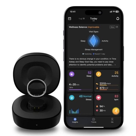 Anel inteligente RingConn Gen 2 Tamanho 13 Bluetooth IP68 Autonomia 12 dias Android iOS ECG Monitor de actividade Ouro rosa