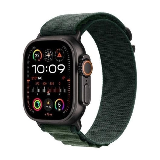 Apple Watch Ultra 2 4G LTE GPS NFC 49mm OLED Titane Noir Bracelet Vert M IP6X SpO2