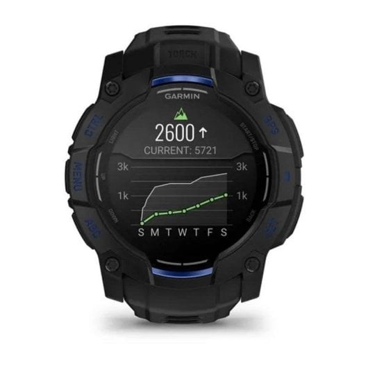 Garmin Instinct 3 Bluetooth GPS 45mm AMOLED Noir Bleu M Étanche 10ATM SpO2 Pulsomètre