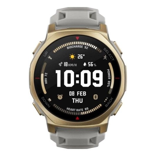 Amazfit T-Rex 3 Pro GPS NFC 44mm AMOLED Ouro Cinza M 10ATM SpO2 Pulsómetro Sono
