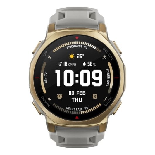 Amazfit T-Rex 3 Pro GPS NFC 44mm AMOLED Ouro Cinza M 10ATM SpO2 Pulsómetro Sono