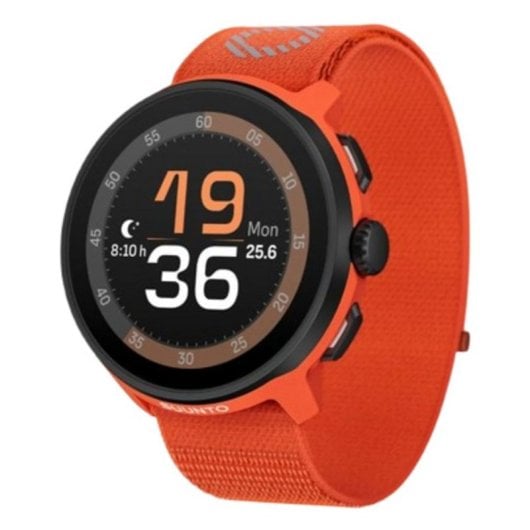 Suunto Run Bluetooth GPS 46mm AMOLED Boîtier Noir/Naranja Bracelet Nylon M Étanche 50m SpO2