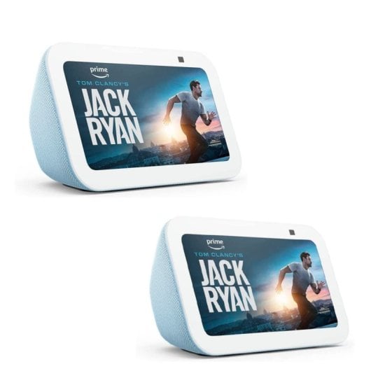 Amazon Echo Show 5 (3ª geração) com ecrã táctil e Alexa, azul acinzentado, 2 unidades.