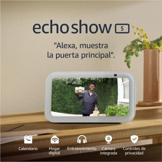 Amazon Echo Show 5 (3ª geração) com ecrã táctil e Alexa, azul acinzentado, 2 unidades.