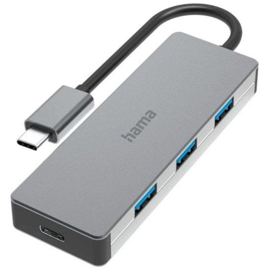 Hub Hama 00200105 USB-C 4 Ports Aluminium 10 Gbit/s Grau