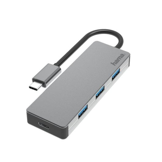 Hub Hama 00200105 USB-C 4 Ports Aluminium 10 Gbit/s Grau