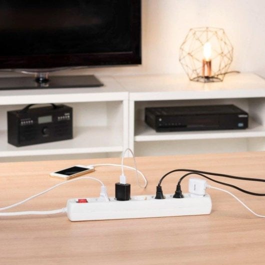 Multipresa Hama 6 prese con interruttore Cavo 1,4 m Bianca protezione contatti