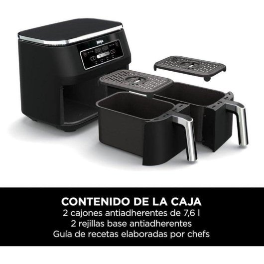 Airfryer Ninja Foodi AF200EU Double Panier 7,6L 2400W Grande Capacité Noire