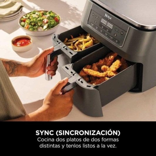 Fritadeira de Ar Ninja DZ300EU 7,6L 2400W Duplo Cesto 6 Programas Digital