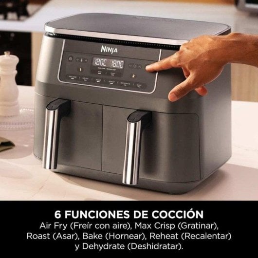Heißluftfritteuse Ninja DZ300EU 7,6L 2400W Doppelkammer 6 Programme Touchscreen