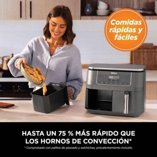 Fritadeira de Ar Ninja DZ300EU 7,6L 2400W Duplo Cesto 6 Programas Digital