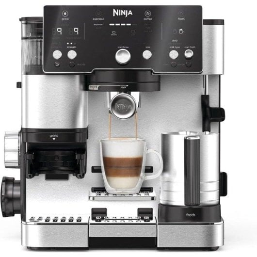 Siebträgermaschine Ninja Luxe Café Essential ES501EU 2L 9 Bar mit Mahlwerk und Milchaufschäumer