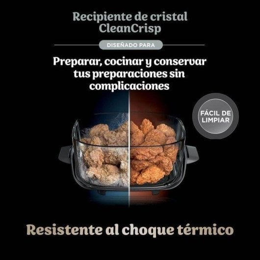 Fritadeira de Ar Ninja FN101EUST 3.8L 1700W Vidro CleanCrisp Portátil 4 Funções