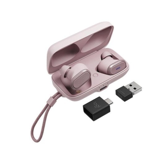 Auriculaires Logitech Zone True Wireless Intra-auriculaires Bluetooth avec Réduction de Bruit, Micro et IP68, Rose
