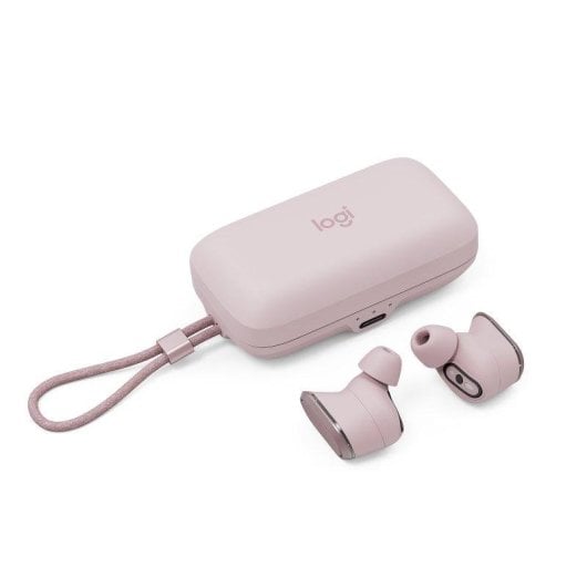 Auriculaires Logitech Zone True Wireless Intra-auriculaires Bluetooth avec Réduction de Bruit, Micro et IP68, Rose