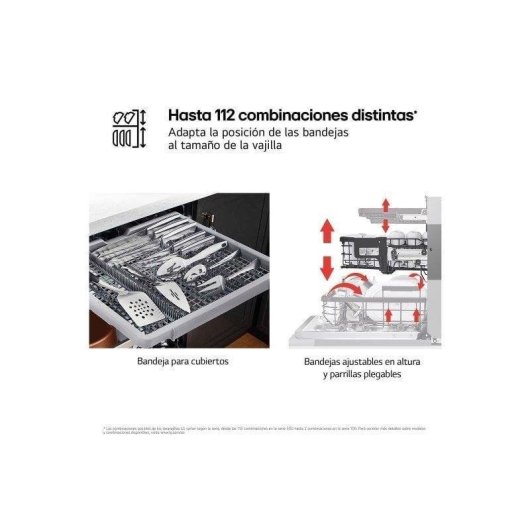 Lavavajillas LG Quadwash Integrable 14 Servicios Clase A con Easy Rack Plus y ThinQ