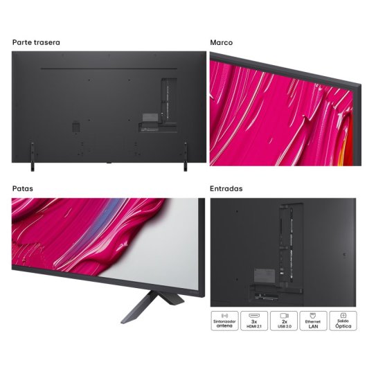 TV LG QNED QNED8E 65" 4K Smart TV IA Magic Remote