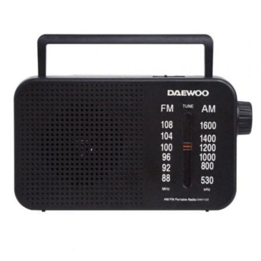 Radio portátil Daewoo DW1123 AM/FM Negra con altavoz integrado y entrada Jack