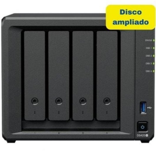 Disco duro NAS Synology 16TB 4 bahías 2,5/3,5" SATA DS425+ M.2 NVMe DDR4 Torre