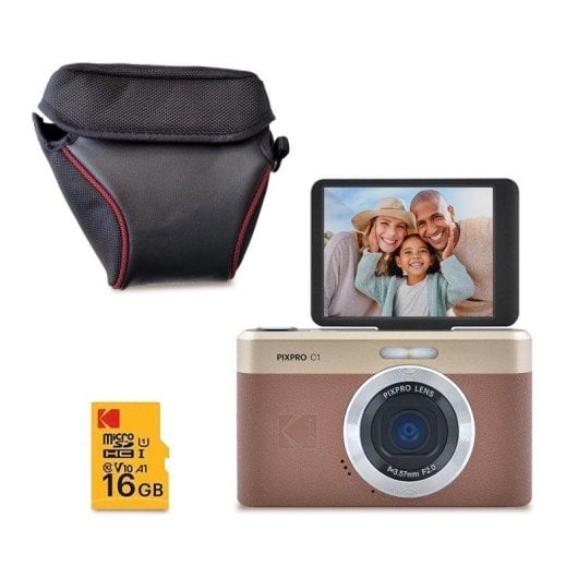 Digitalkamera Kompakt Agfaphoto Pixpro C1 13MP 4x Zoom Weitwinkel Full HD SD-Karte Tasche