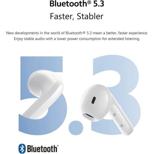 Auriculaires Xiaomi Redmi Buds 4 Lite sans fil Bluetooth 5.3 avec réduction de bruit ENC blancs