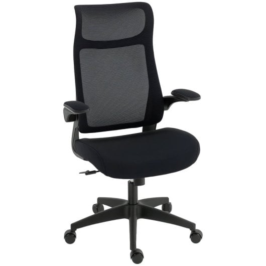 Homcom Silla De Oficina Giratoria De Malla Soporte Lumbar Reposabrazos Abatibles