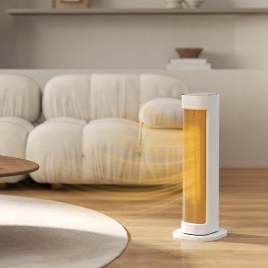 Homcom Calefactor Eléctrico Bajo Consumo 2000w Con 3 Modos Termostato Regulable