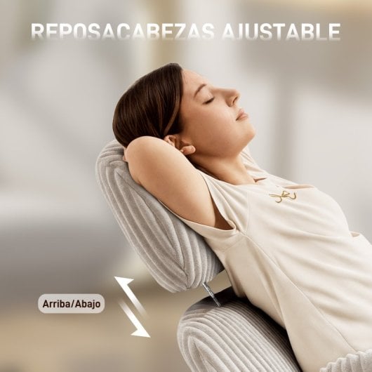 Homcom Silla De Oficina Piernas Cruzadas Con Reposabrazos Y Respaldo Alto Gris