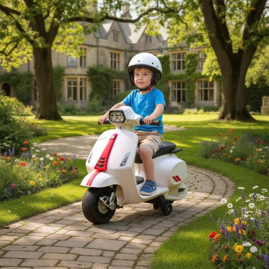 Aiyaplay Moto Eléctrica Para Niños 6v Ruedas De 6,9'' Velocidad 2,5km/h Blanco