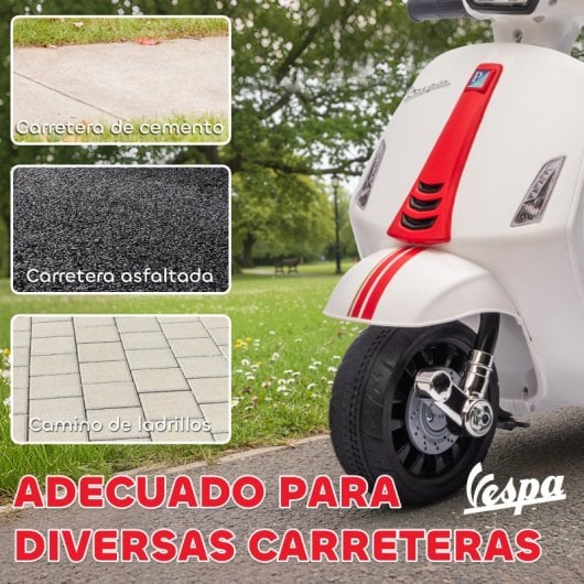 Aiyaplay Moto Eléctrica Para Niños 6v Ruedas De 6,9'' Velocidad 2,5km/h Blanco