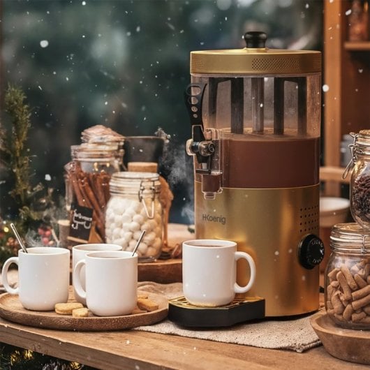 Dispensador de chocolate quente, 3 L, 1200 W, dourado