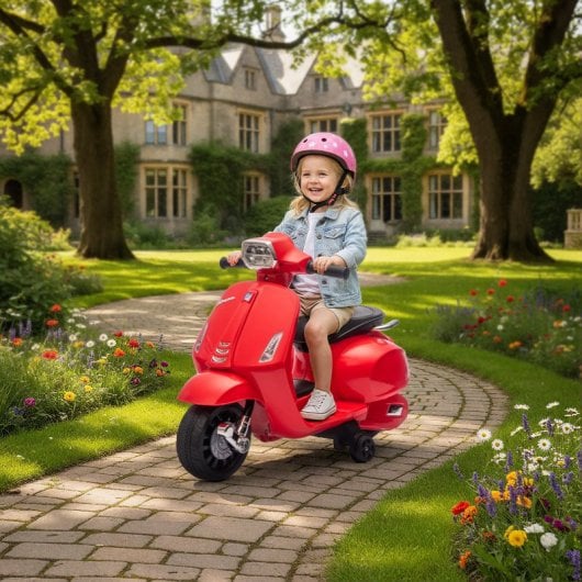 Aiyaplay Moto Eléctrica Para Niños 6v Ruedas De 6,9'' Velocidad De 2,5km/h Rojo