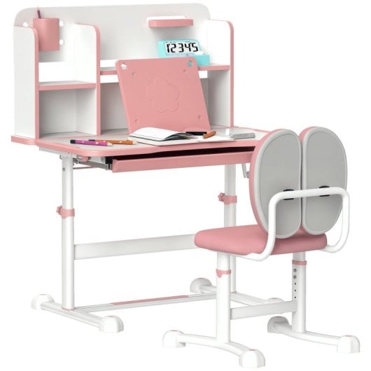 Aiyaplay Juego De Escritorio Y Silla Para Niños De +3 Años 80x55x107,5 Cm Rosa