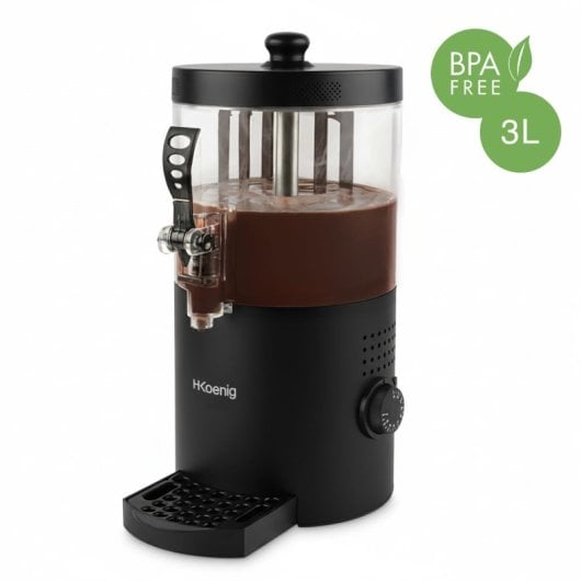 Dispensador de chocolate quente, 3 L, 1200 W, preto