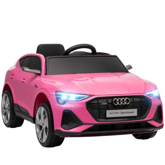 Homcom Coche Eléctrico Para Niños Audi E-tron Velocidad 3-5 Km/h Rosa